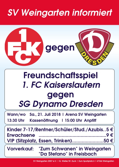 Testspiel 1. FC Kaiserslautern gegen Dynamo Dresden